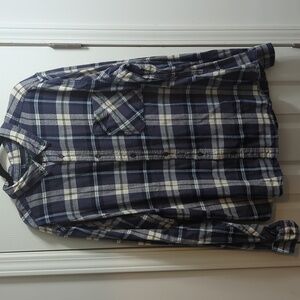 Woolrich Flannel Plaid Button Front Cotton Shirt